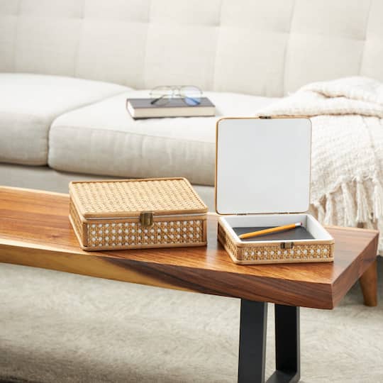 Brown Woven Rattan Box Set